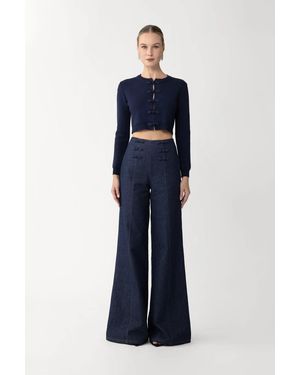 SAU LEE Demi Knit Cardigan - Blue