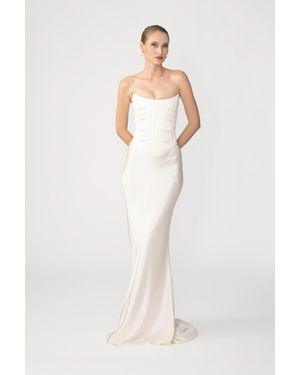 SAU LEE Dolly Satin Skirt - White