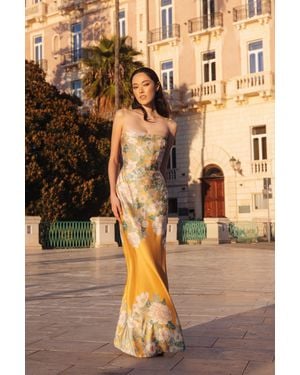 SAU LEE Hesper Satin Dress - Brown