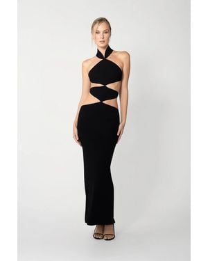 SAU LEE Selma Knit Cut-Out Dress - Black