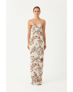 SAU LEE Maren Brocade Gown - White