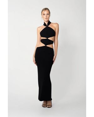 SAU LEE Selma Knit Cut-Out Dress - Black