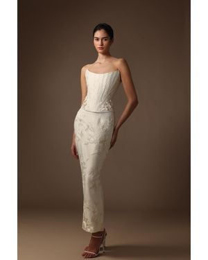 SAU LEE Sutton Embroidered Skirt - Brown