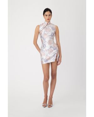 SAU LEE Ines Brocade Mini Dress - White