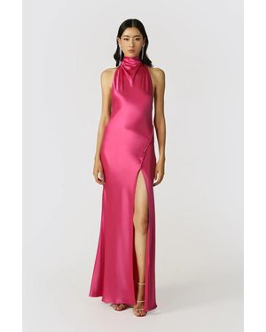 SAU LEE Penelope Backless Satin Gown - Red