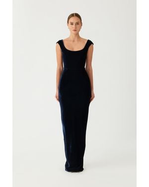 SAU LEE Brooke Velvet Gown - Black