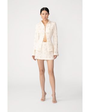 SAU LEE Aja Embroidered Skirt - Natural