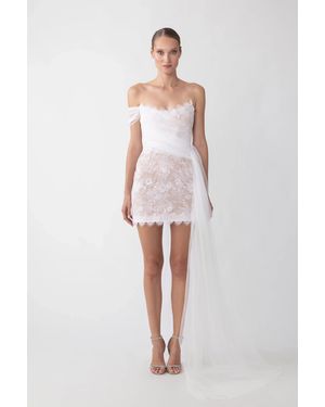 SAU LEE Reign Lace Mini Dress - White