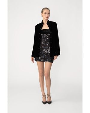 SAU LEE Dominic Velvet Jacket - Black