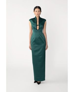 SAU LEE Leana Satin Gown - Green