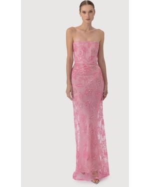 SAU LEE Courtney Strapless Maxi Dress - Pink