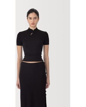SAU LEE Timo Jersey Top - Black