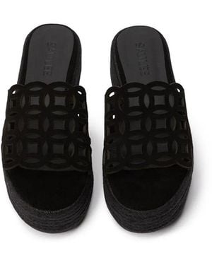 SAU LEE Ming Suede Sandal - Black
