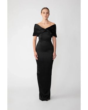 SAU LEE Paloma Satin Gown - Black