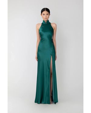 SAU LEE Phoebe Satin Gown - Green