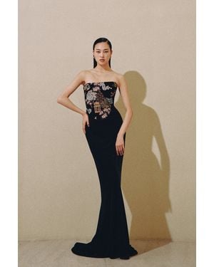 SAU LEE Isha Velvet Gown - Natural