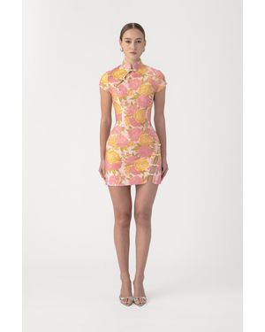 SAU LEE Jada Jacquard Mini Dress - White