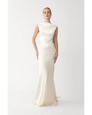 SAU LEE Cassandra Satin Gown - Natural