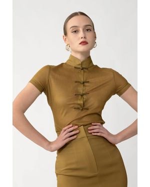 SAU LEE Drew Polo Top - Green