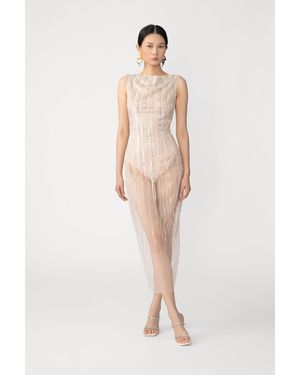 SAU LEE Marci Beaded Maxi Dress - Natural