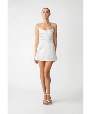 SAU LEE Joey Jacquard Mini Dress - White