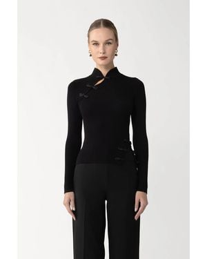 SAU LEE Dakota Knit Top - Black
