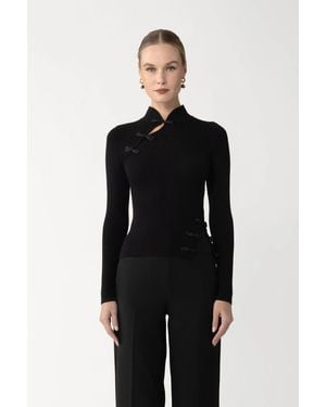 SAU LEE Dakota Knit Top - Black