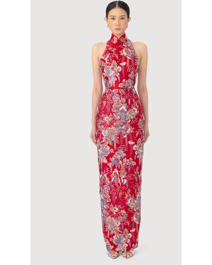 SAU LEE Jillian Embroidered Gown