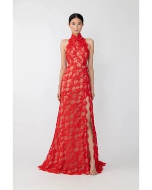 SAU LEE Reese Lace Gown - Red