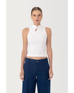 SAU LEE Tao Knit Top - Blue
