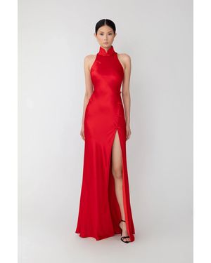 SAU LEE Phoebe Satin Gown - Red