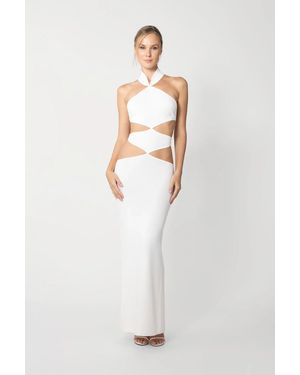 SAU LEE Selma Knit Cut-Out Dress - White