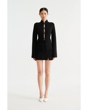 SAU LEE Otto Knit Skirt - Black