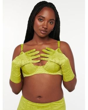Savage X Heavenly Satin Gloves (xs-l) - Yellow
