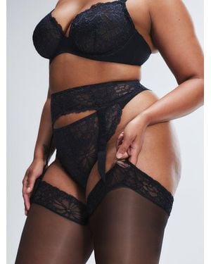 Savage X Bold Lace Garter Belt - Black