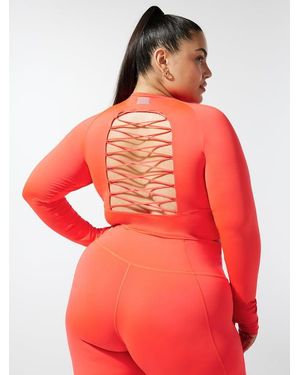Savage X Lace Up Open-back Long-sleeve Top - Red