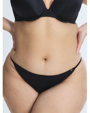 Savage X Slipper Satin String Bikini Knickers - Black
