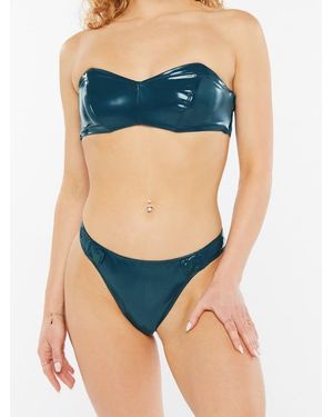 Savage X Leather Tease Vinyl Bikini - Blue