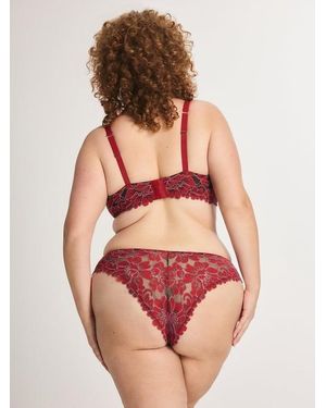 Savage X Floral Corded Lace Brazilian Knickers - Pink