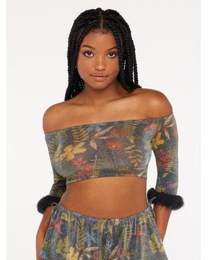 Savage X Trophy Wife Crop Sleep Top - Multicolour
