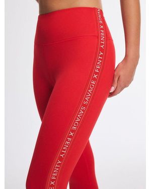 Savage X Supple Flex High-waist Side Logo Band Legging - Red
