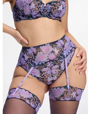 Savage X Fleur Fantasy Lace Garter Belt - Purple