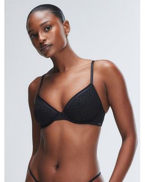 Savage X Show N' Tell Mesh Unlined Demi Bra - Black