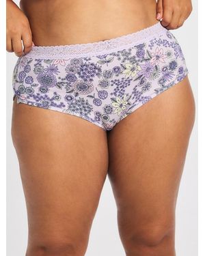 Savage X Cotton Essentials Lace-trim Shortie Panty - Blue