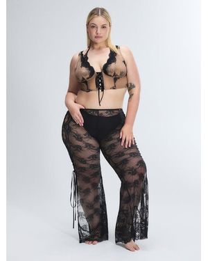 Savage X Lacestruck Flare Trousers - Blue