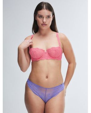 Savage X Romantic Corded Lace Unlined Balconette Bra - Pink