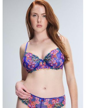 Savage X Sunchaser Lace Unlined Plunge Bra - Purple