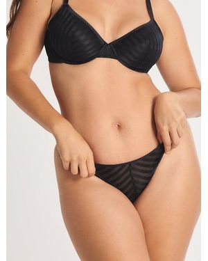 Savage X Show N' Tell Stripe String Bikini Knickers - Natural
