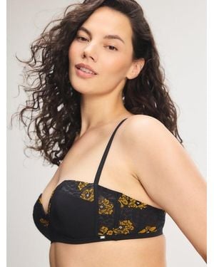 Savage X Feline Floral Lace Padded Bralette - Black