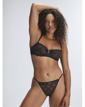 Savage X Sparkle Prep String Bikini Panty - Black